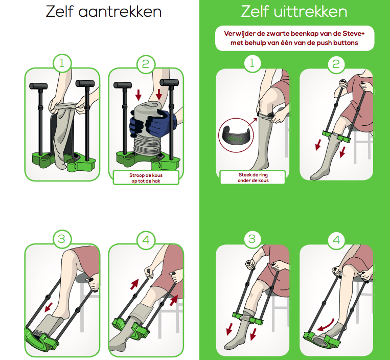 Steve aantrekhulp steunkousen |