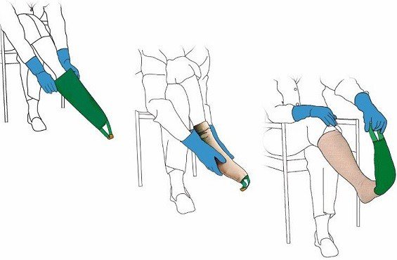 steunkousen aantrekken met easy slide aantrekhulp