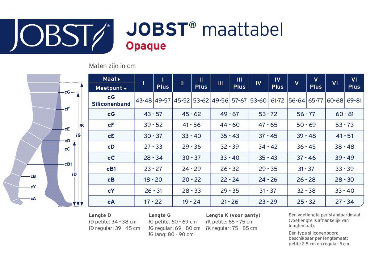 maattabel jobst opaque